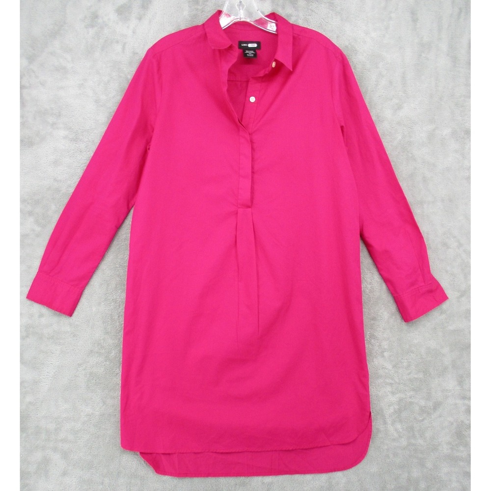 Lord & Taylor Shirt‎ Dress Womens Small Long Sleeve Button Tunic Popover Preppy